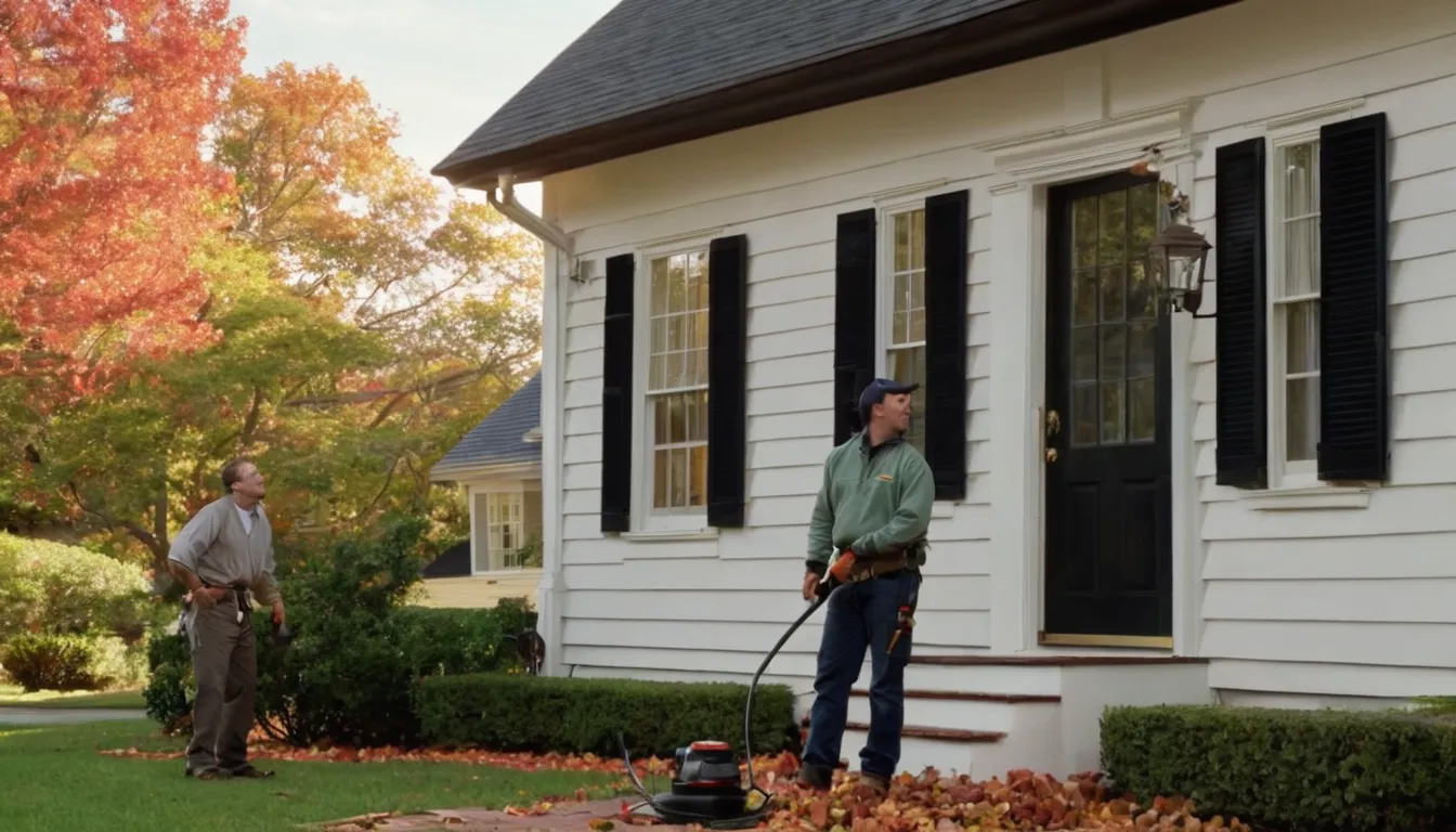A friendly pest and wildlife provider checking an attic roofline with a homeowner in a Fairfax neighborhood