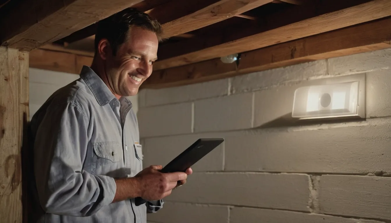 A local termite provider inspecting a basement foundation wall with a homeowner in Fairfax